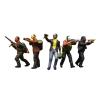 Bffcnl 5 Pieces Miniature People Figure Resin Tiny People Model Figurines Finely Detailed Realistic Equipment Diorama Sand Table Suitable for Rural Rui, Robbers view 1