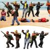 Bffcnl 5 Pieces Miniature People Figure Resin Tiny People Model Figurines Finely Detailed Realistic Equipment Diorama Sand Table Suitable for Rural Rui, Robbers view 3