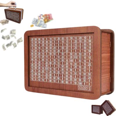 10,000 Savings Box,10000 Savings Challenge Box,Caja para Ahorrar 10,000,Money Saving Box 1000/5000/10,000,The Cash Vault Wooden Money Savings Box,Money Box Wooden as Gift for self-Discipline. (10K)