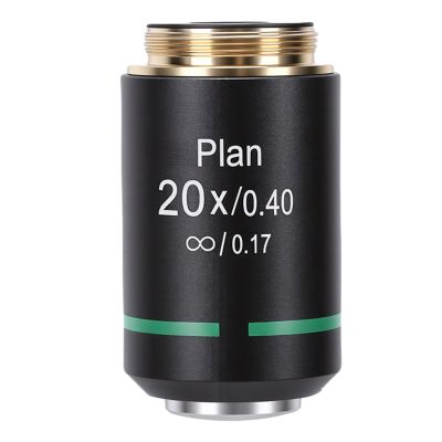 ciciglow Plan Microscope Objective, PLAN20.2MMRMS Thread Objective Lens for Biological Microscope, Aluminum Alloy Optical Glass (20X)