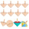 Garneck 12pcs Wooden Spinning Tops for Craft: DIY Hand-Painted Gyroscopes for Kid Unfinished Rotating Tops Novelty Playthings for Children Toddler Party Favors view 1