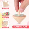 Garneck 12pcs Wooden Spinning Tops for Craft: DIY Hand-Painted Gyroscopes for Kid Unfinished Rotating Tops Novelty Playthings for Children Toddler Party Favors view 4