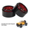 4PCS 1:10 Drift Car Wheel Rims, RC Vehicle Wheels Rims for 1.9 Inch Tyres, Aluminium Alloy IFR Skarn Pressure Ring, High Strength Forged Design with Triangular Ventilation Holes, E view 4
