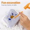 Angoily 3 Sets Kids Digging Tool Toy Set Plastic Hammer Brush Chisel Excavation Tool Kit Educational Pretend Play Dig Kit view 3