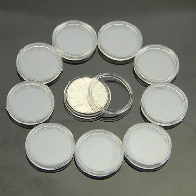 10pcs 25mm Applied Clear Round Cases Coin Storage Capsules Holder Round Plastic Coin Storage Capsules
