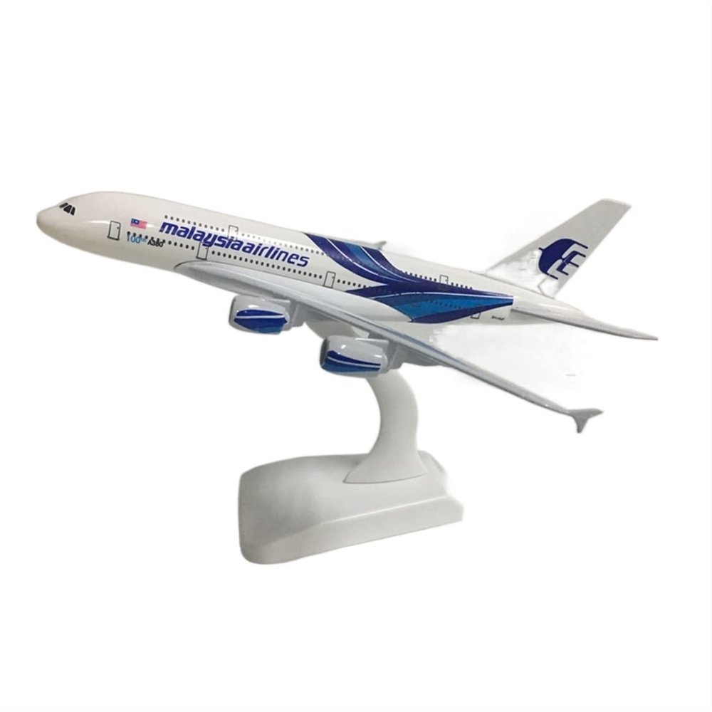 ZFQSEXTWT 20Cm for Malaysia Airlines Airbus A380 Die Cast Metal Aircraft Model 1:300 Static Toy Hobby Playgame Kit