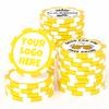 25 Custom Clay Poker Chips, 40mm Heavy 11.5 Grams Casino Sized Personalized Poker Chips with Logo or Text, Customized Drink Tokens for Bar, Party, Business Card, Golf Club or Events (Yellow) view 1