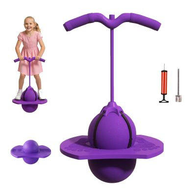 Balance Jumping Ball with Handle & Pump, for Kids & Adult, Perfect for Balance, Coordination, And Fitness, Quiet Fitness Bouncing Balls with Non-Slip Footpads (Purple)