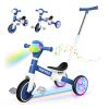 5 in 1 Tricycle for Toddlers 1-3 Year Olds, Push Trike Toys with Light Wheels & Music Front, Toddler Balance Bike for 2-4 Years Old Boys Girls, Birthday Gifts for 1 2 3 Kids Bike (Blue Flash Wheel) view 1