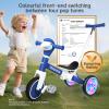 5 in 1 Tricycle for Toddlers 1-3 Year Olds, Push Trike Toys with Light Wheels & Music Front, Toddler Balance Bike for 2-4 Years Old Boys Girls, Birthday Gifts for 1 2 3 Kids Bike (Blue Flash Wheel) view 4
