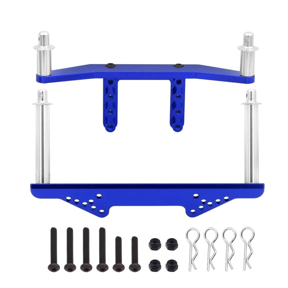 RC Models Spare Parts For Traxxas For Slash 2WD For Rustler For Stampede For VXL 1/10 Metal Front And Rear Body Mounts With Struts RC Car Upgrade Parts(Blue)