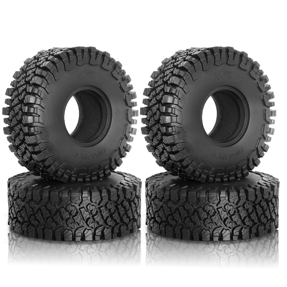For Axial For SCX10 II III 90046 For Traxxas For TRX4 D90 For Redcat For MST 1/10 4PCS 118mm 1.9" Rubber Tire Wheel Tyre RC Crawler Car Parts RC Car Tires Rims