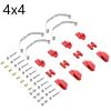 RC Car Models Parts For WPL B14 B24 B1 B16 B36 For JJRC Q60 Q63 Q75 1/16 4x4 6x6 Steel Shock Absorber Suspension For Leaf Springs RC Car Upgrade Parts(Red,4x4) view 2