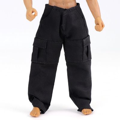 1/12 Scale Casual Work Pants for 6" Body Action Figure, Action Doll Clothes for Action FiguresNo Figure Black
