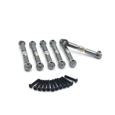 RC Car Models Parts For HSP 18301 18302 18311 18312 18321 18322 1/18 6pcs Metal Link Rod Tie Rod Linkage RC Car Upgrade Parts Modified Accessories(Grey)