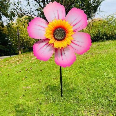 Colorful Sunflower Windmill-for Decoration Outside Yard, Cute Sunflower Windmills Plastic Wind Spinners Daisy Flower Windmills Outdoor Decoration for Yard, Garden, Lawn, Patio