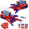 2-Pack Hero Spider Web Shooters Toys for Kids, Wrist Foam Dart Launcher Set with Mask, Gloves & 120 Soft Darts, Adjustable Strap, Indoor Outdoor Role-Play Game, Easter Basket Stuffers for Boys Girls view 1