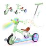 5 in 1 Tricycle for Toddlers 1-3 Year Olds, Push Trike Toys with Light Wheels & Music Front, Toddler Balance Bike for 2-4 Years Old Boys Girls, Birthday Gifts for 1 2 3 Kids Bike (Green Flash Wheel) view 1