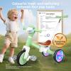 5 in 1 Tricycle for Toddlers 1-3 Year Olds, Push Trike Toys with Light Wheels & Music Front, Toddler Balance Bike for 2-4 Years Old Boys Girls, Birthday Gifts for 1 2 3 Kids Bike (Green Flash Wheel) view 4