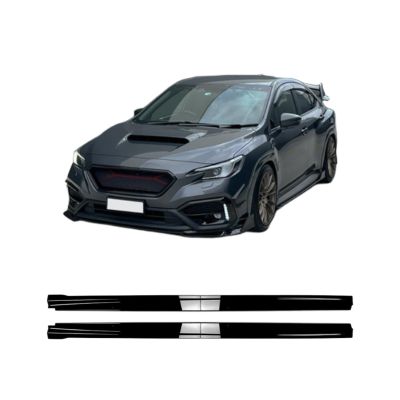 Vehicle Side Skirt for Subaru WRX STI VB 2022 2023 2024 2025 2026, ABS Lower Side Bottom Line Splitter Lip Spoiler High Toughness Anti Scratch,Gloss Black