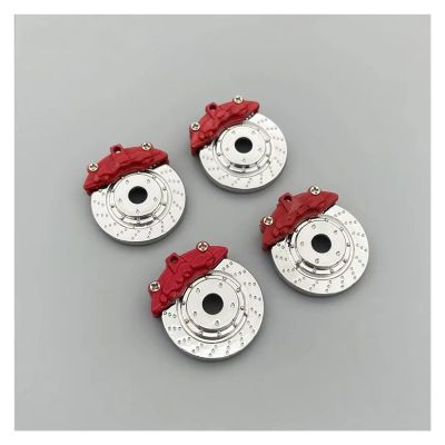 RC Models Spare Parts For WPL D12 MN99 MN90 For WPL C24 C34 4 Pcs Metal Brake Disc Caliper Suitable RC Car Tire Modification Upgrade Parts(Red)