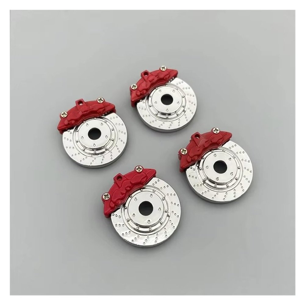 RC Models Spare Parts For WPL D12 MN99 MN90 For WPL C24 C34 4 Pcs Metal Brake Disc Caliper Suitable RC Car Tire Modification Upgrade Parts(Red)