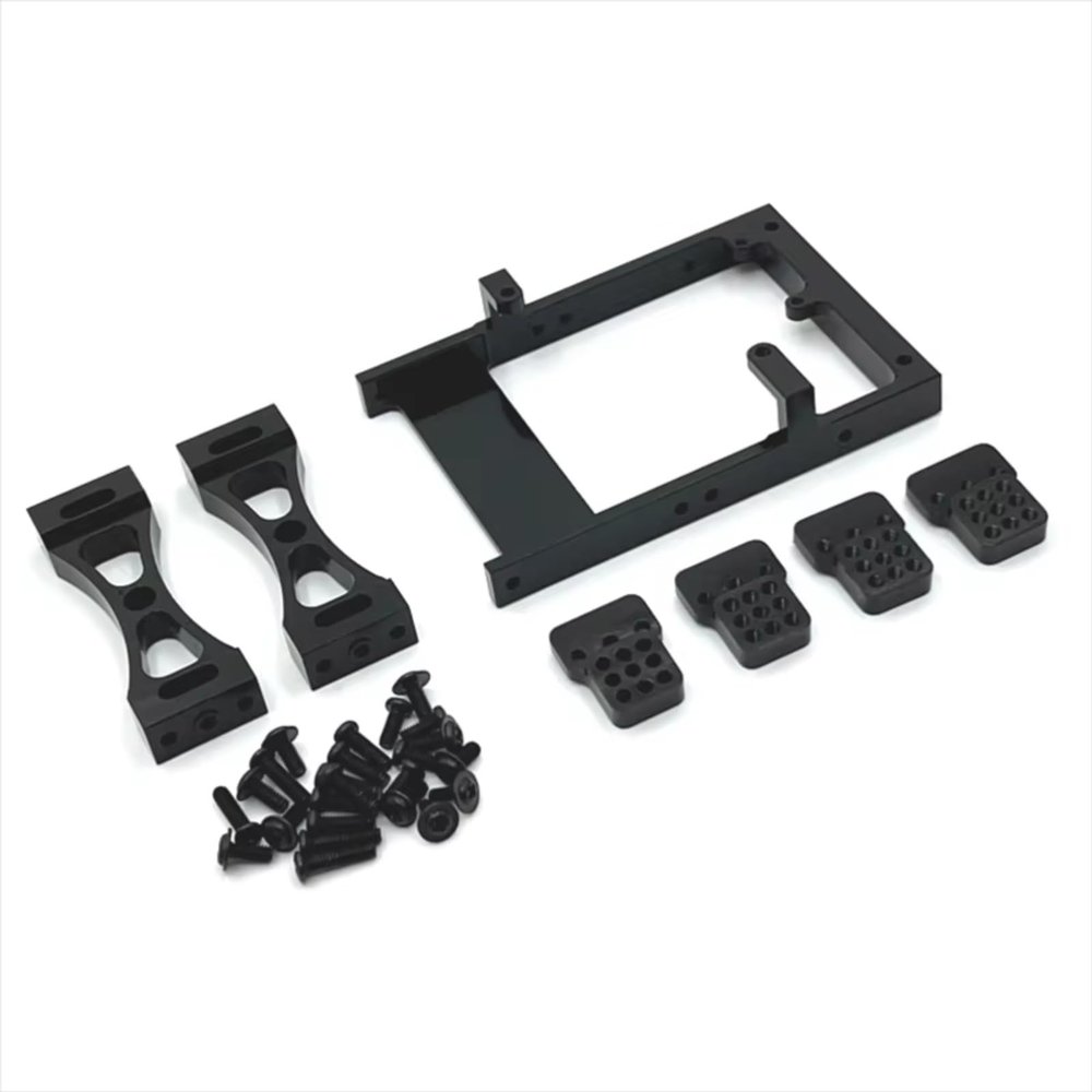 Models Upgrades Parts For MN For WPL For JJRC FY 1/16 1/12 Metal Beam Servo Compartment Suspension Bracket Set RC Car Upgrade Accessories(Black)