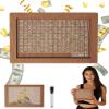 10000 Savings Challenge Box, Cash Vault Wooden Savings Box, Portable Retro Wooden Cash Vault with Money Target and Numbers, Money Box with Dry Erase Pen for Student and Adult (10000) view 1