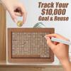 10000 Savings Challenge Box, Cash Vault Wooden Savings Box, Portable Retro Wooden Cash Vault with Money Target and Numbers, Money Box with Dry Erase Pen for Student and Adult (10000) view 2