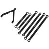 Aluminum Alloy Chassis Link Rod for 1/24 RC Crawler Car, RC Car Chassis Link Rod Upgrade Part, High Strength Linkage System with Brass Ball Heads, Replacement for Axial SCX24 Deadb (Black) view 2