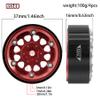 1.3" Aluminium Beadlock Wheels, RC Crawler Upgrade Parts for TRX4M SCX24 1/24 1/18 Scale RC Crawler Cars (red) view 4
