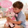 14" Pink Highland Cow Stuffed Animal, Pink Highland Cow Weighted Stuffed Animal, Cute Plushies Fluffy Cow Gifts (Pink-A) view 4
