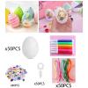 50Pcs DIY Unpainted Easter Eggs Kit Portable Accessory Easter Basket Fillers view 4