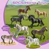 THINKBAY 6PCS 6 Inch Large Horse Figurines - Solid Farm Animal Toys view 2