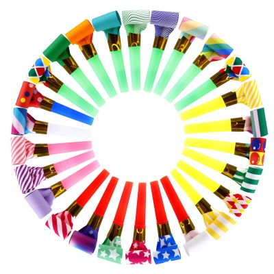 100 PCS Party Horns Blowers, Funny Birthday Blowouts, Party Whistles Noisemakers for Christmas, New Year, Birthday, Parties Favors Supplies