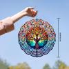10 Inch Tree of Life Wind Spinner, 3D Stainless Steel Hanging Kinetic Wind Sculpture for Home Garden Yard Art Lawn Balcony Window Porch Outdoor Indoor Decor view 2