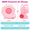 BounBounTime Inflatable Air Blower, 650W Bounce House Blower for Inflatables, Portable Blower for Bouncy Castle, Water Slide Park, Bubble House, Powerful Electric Blower for Indoor Outdoor Uses view 2