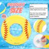 2PCS 35IN Inflatable Pool Floats Adult Large Swim Ring Classic Striped Fruit Pool Inner Tubes,35IN Adults Rings Pool Floaties Adult Size for Summer Pool Party Beach (Yellow Baseball) view 2