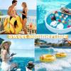 2PCS 35IN Inflatable Pool Floats Adult Large Swim Ring Classic Striped Fruit Pool Inner Tubes,35IN Adults Rings Pool Floaties Adult Size for Summer Pool Party Beach (Yellow Baseball) view 4