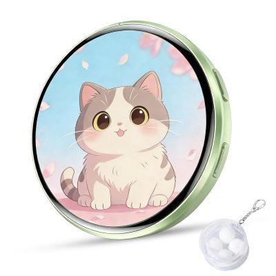 Electronic Badge Digital Display Pin with Protective Case, Digital Badge Pin with Customizable Gif/Photo/Video Display for Anime/Star/Idol/Football Fans (Green)