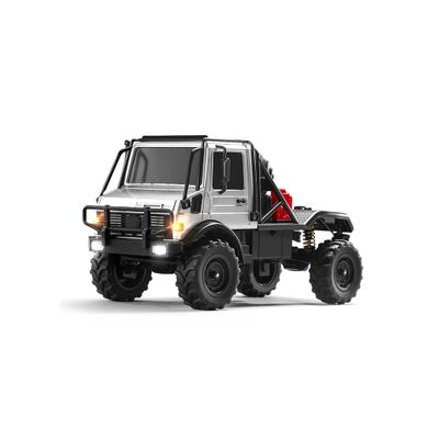 ConGamefun RC Crawler, 1/18 Scale 4CH 4WD RC Climbing Car Model with 2.4GHz Remote Control, LED Lights, Dual-Speed Modes, Gift for Adults (RTR/Silver)