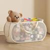 AGFKXO Collapsible Toy Storage Basket with Side Pocket Handles - Pop-Up Mesh Laundry Baskets - Large Toy Basket Ideal for Toys/Clothes/Snacks Organizing,A view 1