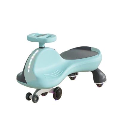 Wiggle Car Toddler Ride on Toys Silent Flashing Wheels Anti-Rollover Toy Set for Indoor Outdoor Play(Blue)
