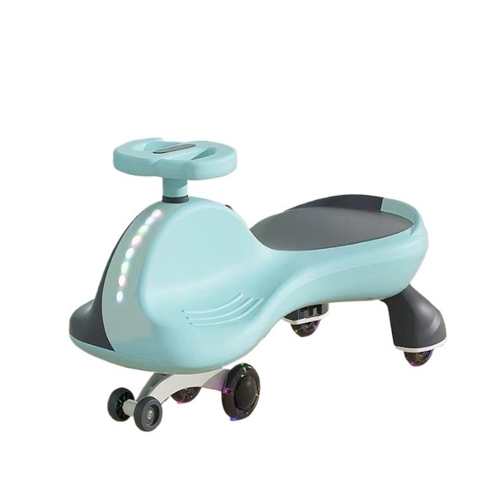 Wiggle Car Toddler Ride on Toys Silent Flashing Wheels Anti-Rollover Toy Set for Indoor Outdoor Play(Blue)