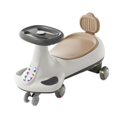 Swing Car Ride On Toy with Under Seat Storage Light-Emitting Wheel Anti-Rollover for Kids 3 Yrs and UP
