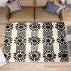 Daisy Rugs for Boys Room, Black-White Daisies Area Rug - 4x5, Simple Abstract Outdoor Rug, Washable & Non Slip Carpet for Home Decor view 1
