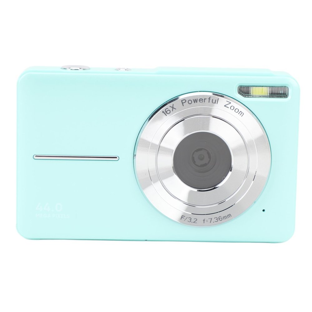 ANGGREK Portable Small Camera, Compact Antishake 1080P 44MP Digital Camera with 2.4 Inch IPS Color Screen for Student Teenagers (Green)