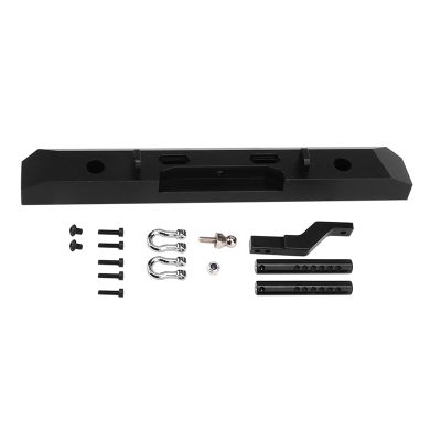 Aluminium Alloy RC Rear Bumper Guard, Upgrade Parts for RGT 1/10 Truck Overland Rock Cruiser EX86100, High Strength Lightweight Accessory with Drag Hook and U Shape Hooks, Durable (Black B-R86026S)