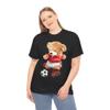 Soccer Teddy Bear Tee | Kids Sports Shirt, Goal Graphic Black view 1