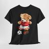 Soccer Teddy Bear Tee | Kids Sports Shirt, Goal Graphic Black view 4